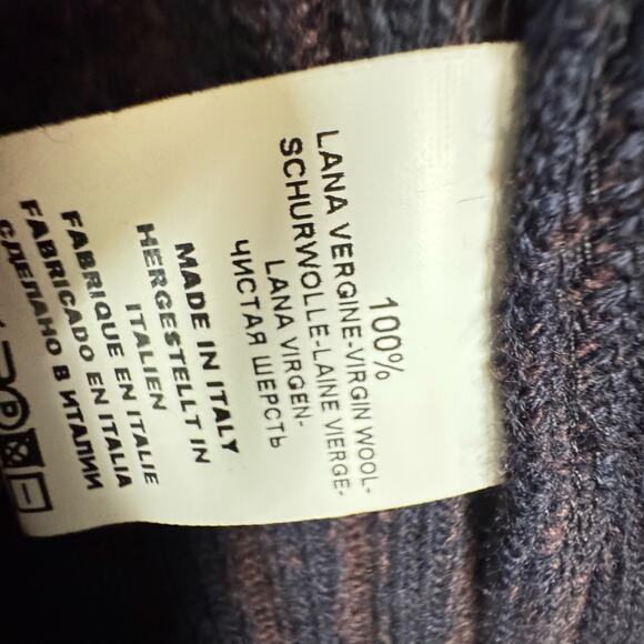 Cellini Uomo Blue Brown Wool Button Cardigan Sweater Mens XL GPA Core Warm - Picture 5 of 6